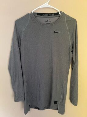 Nike Gray Dri-FIT Long-Sleeve Performance Shirt
